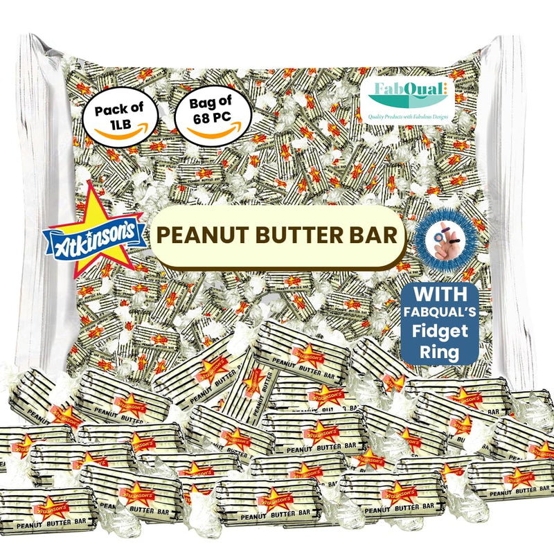 Bundle Of Fabqual With Atkinson Classic Peanut Butter Bars & Fabqual Ring Peanut Butter Candy Old Fashioned Peanut Butter Candy Bars Atkinson Peanut Butter Logs Candy Peanut Butter Bars Peanut Bars (1 LB)