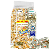 FabQual's 1LB Mixed Combo (64 Count) - Atkinson Peanut Butter Bars 0.5LB + Atkinsons Sugar Free Peanut Butter Bars 0.5LB | Sugar Free Candy Bars Bulk Peanut Butter Bars Candy Peanut Butter Logs Bulk