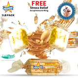 FabQual's Bundle - 2Lb (136 Count) Atkinsons Sugar Free Peanut Butter Bars Candy Sugar Free Candy Bars Bulk Sugar Free Hard Candy Bulk Old Fashioned Candy Bars Sugar Free Peanut Butter Logs Candy