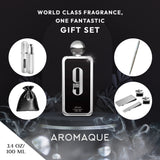 Mens Cologne Gift Set with 9pm Afnan 9pm Cologne for Men Eau De Parfum Men Afnan 9 pm cologne for men 9pm in a Satin Gift Bag with Pen, Two Tie Pins, Cuffling Set & Perfume Travel Refillable