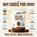 La Republica Organic Instant Coffee, Medium Roast Arabica - 35 Servings USDA Organic Arabica Coffee — Premium organic instant coffee made from carefully selected Arabica beans.