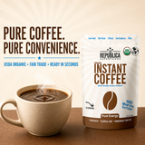 La Republica Organic Instant Coffee, Medium Roast Arabica - 35 Servings USDA Organic Arabica Coffee — Premium organic instant coffee made from carefully selected Arabica beans.