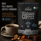 La Republica Decaf Elite Organic Instant Mushroom Coffee - 35 Servings 50% More Mushrooms + L-Theanine — Premium decaf mushroom coffee with 7 dual-extracted, full-fruiting-body mushrooms