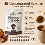 La Republica Organic Instant Mushroom Coffee, 100% Arabica - 35 Servings 100% Arabica Instant Coffee blended with Lion's Mane, Chaga, Reishi, Cordyceps & Turkey Tail