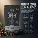 La Republica Decaf Elite Organic Instant Mushroom Coffee - 35 Servings 50% More Mushrooms + L-Theanine — Premium decaf mushroom coffee with 7 dual-extracted, full-fruiting-body mushrooms