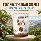 La Republica Organic Instant Coffee, Medium Roast Arabica - 35 Servings USDA Organic Arabica Coffee — Premium organic instant coffee made from carefully selected Arabica beans.