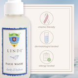 Lindi Skin Face Wash for Sensitive Skin in Chemo and Radiation, 4 Fl Oz