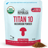 La Republica Titan10 Organic Mushroom Powder 3oz for Focus, Immunity, Energy, Gut Health, and Skin (85 Servings)