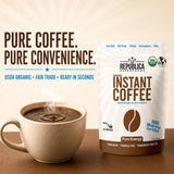 La Republica Organic Instant Coffee, Medium Roast Arabica - 35 Servings USDA Organic Arabica Coffee — Premium organic instant coffee made from carefully selected Arabica beans.