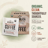 La Republica Organic Instant Mushroom Coffee, 10 Single-Serve Packs - 7 Organic Mushroom Blend — Reishi, Lion’s Mane, Chaga, Cordyceps, Turkey Tail, Shiitake & Maitake with organic coffee