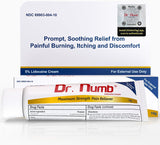 Dr. Numb 5% Lidocaine Numbing Cream, Maximum Strength Topical Anesthetic for Hemorrhoid, Local and Anorectal Uses - Fast-Acting Pain Relief Numb Cream - 10 g