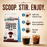 La Republica Big Shot Instant Organic Mushroom Coffee, 120 Servings - 7 Mushroom Superfood Blend — Organic Arabica instant coffee with Lion’s Mane, Reishi, Chaga, Cordyceps and more