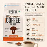 La Republica Big Shot Organic Decaf Mushroom Coffee - 120 Servings - 7 Mushroom Decaf Blend — Organic decaf coffee combined with Lion’s Mane, Chaga, Reishi, Cordyceps and more