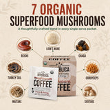 La Republica Organic Instant Mushroom Coffee, 10 Single-Serve Packs - 7 Organic Mushroom Blend — Reishi, Lion’s Mane, Chaga, Cordyceps, Turkey Tail, Shiitake & Maitake with organic coffee