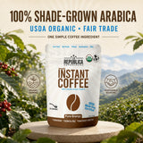 La Republica Organic Instant Coffee, Medium Roast Arabica - 35 Servings USDA Organic Arabica Coffee — Premium organic instant coffee made from carefully selected Arabica beans.
