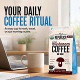 La Republica Big Shot Instant Organic Mushroom Coffee, 120 Servings - 7 Mushroom Superfood Blend — Organic Arabica instant coffee with Lion’s Mane, Reishi, Chaga, Cordyceps and more