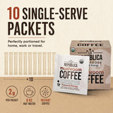 La Republica Organic Instant Mushroom Coffee, 10 Single-Serve Packs - 7 Organic Mushroom Blend — Reishi, Lion’s Mane, Chaga, Cordyceps, Turkey Tail, Shiitake & Maitake with organic coffee
