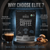 La Republica Decaf Elite Organic Instant Mushroom Coffee - 35 Servings 50% More Mushrooms + L-Theanine — Premium decaf mushroom coffee with 7 dual-extracted, full-fruiting-body mushrooms