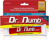 Dr. Numb 5% Lidocaine Numbing Cream, Fast-Acting Maximum Strength Topical Anesthetic Pain Relief Burn Itch Numb Cream with Vitamin E for Hemorrhoid Treatment, Local and Anorectal Uses - 30g