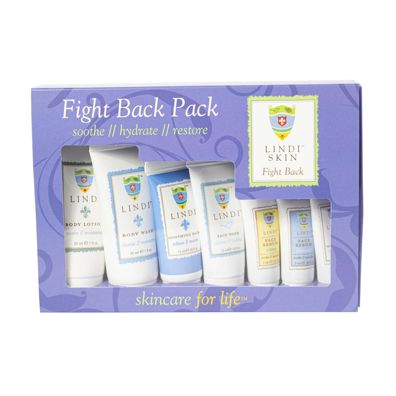 Lindi Skin Fight Back Pack, 7 Piece Chemo Skin Care Kit and Cancer Gift Set