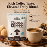 La Republica Organic Instant Mushroom Coffee, 100% Arabica - 35 Servings 100% Arabica Instant Coffee blended with Lion's Mane, Chaga, Reishi, Cordyceps & Turkey Tail