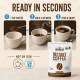La Republica Organic Instant Coffee, Medium Roast Arabica - 35 Servings USDA Organic Arabica Coffee — Premium organic instant coffee made from carefully selected Arabica beans.