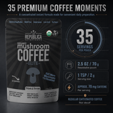 La Republica Decaf Elite Organic Instant Mushroom Coffee - 35 Servings 50% More Mushrooms + L-Theanine — Premium decaf mushroom coffee with 7 dual-extracted, full-fruiting-body mushrooms