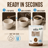 La Republica Organic Instant Coffee, Medium Roast Arabica - 35 Servings USDA Organic Arabica Coffee — Premium organic instant coffee made from carefully selected Arabica beans.