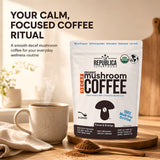 La Republica Decaf Organic Mushroom Coffee With 7 Mushrooms - 35 Servings Made with 7 Mushroom Fruiting Body Extracts