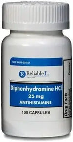 Diphenhydramine 25 mg Generic Benadryl Allergy Medicine and Antihistamine 100 Capsules…