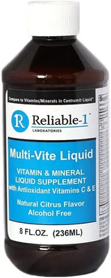 Multi-Vite Liquid Multivitamin for Adults by Reliable-1 Laboratories Liquid Vitamins Antioxidant Supplement for Immunity, Metabolism and Energy Support 8 FL.OZ.