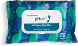 pHeet® Foot Wipes, Antibacterial and Antifungal Formula, Kills Fungus on Feet and Toenails, 